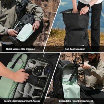 TARION Extra Large Camera Backpack 35L Expandable Rolltop XProber Black - style: Xprober Backpack