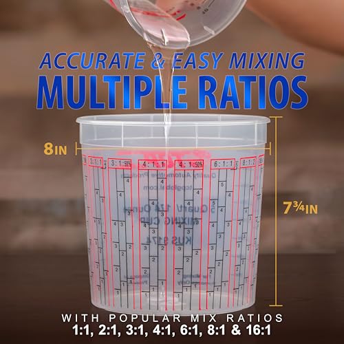 Custom Shop Paint Mixing Cups, 5-Quart, 48 Pack, Plastic Measuring Cups - size: 48 Count (Pack of 1)