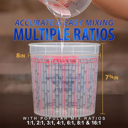 Custom Shop Paint Mixing Cups, 5-Quart, 12 Pack, Plastic Measuring Cups - size: 12 Count (Pack of 1)