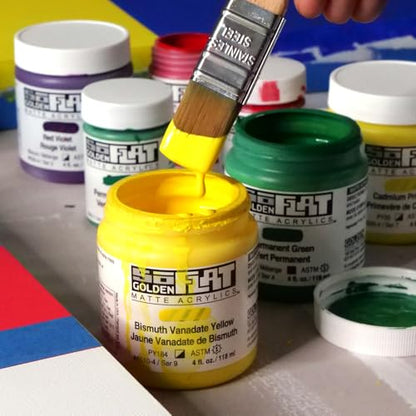 GOLDEN SoFlat Matte Acrylics, Bismuth Vanadate Yellow, 2 fl. oz. Jar - color: Bismuth Vanadate Yellow, size: 2 Fl Oz (Pack of 1)