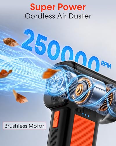 250000RPM Electric Air Duster for Keyboard: One Blow Clears Dust and Crumbs