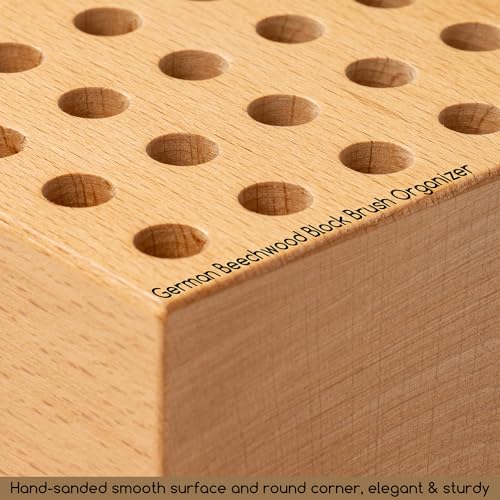 MEEDEN Beechwood Pencil Brush Holder: Paint Brush Storage Organizer - size: 1-PACK