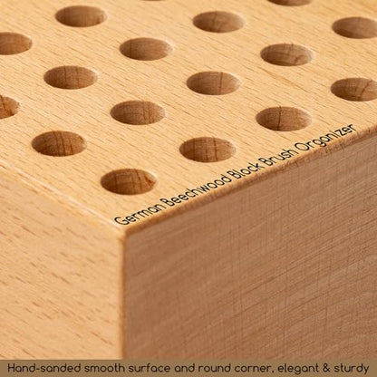 MEEDEN Beechwood Pencil Brush Holder: Paint Brush Storage Organizer - size: 1-PACK