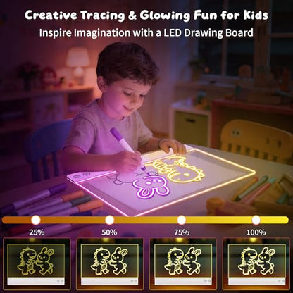 FlyLily 16" LED Drawing Board for Kids Rechargeable with 13 Light Effects - color: White