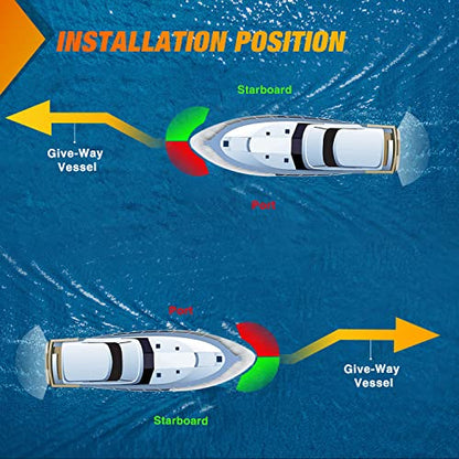 Nilight Marine Boat Navigation Light 24LED Red Green Signals Bow Lights - color: 24LED Navigation Light-1Pc
