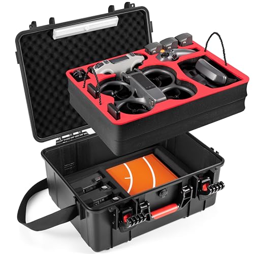 STARTRC Waterproof Carrying Hard Case for DJI Avata 2 Fly More Combo with Goggles 3(NOT for Goggles N3)/RC Motion 3/FPV Remote Controller 3,Battery Charging Hub,FPV Drone Accessories (Dual Layer)