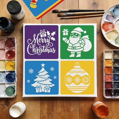 CUTHOLLOW 25 PCS Christmas Theme Painting Shape Stencils Sets - style: Christmas Theme