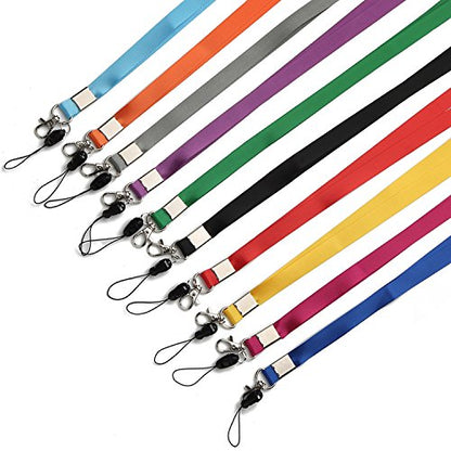 YOUOWO 10Pcs Neck Lanyards Lightweight 10Colors,For ID Badges Holder