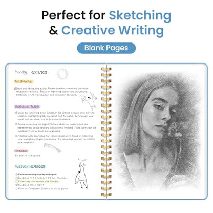 Taja Blank Spiral Notebook for Work, 5.7"x7.9" Spiral Plain Sketch Notebook - color: D-Blue, style: d-Blank