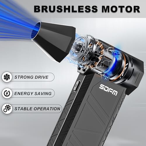 SDFM Compressed Air Duster - 3-Gear Adjustable Rechargeable Air Duster - color: Max-black