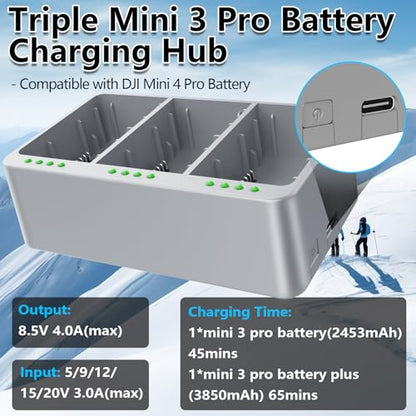 Artman Mini 3 Battery for DJI Mini 3/4 Pro and Charging Hub, 2-Pack
