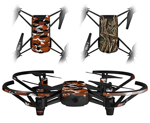 Skin Decal Wrap 2 Pack Compatible with DJI Ryze Tello WraptorCamo Digital Camo Burnt Orange Drone NOT Included