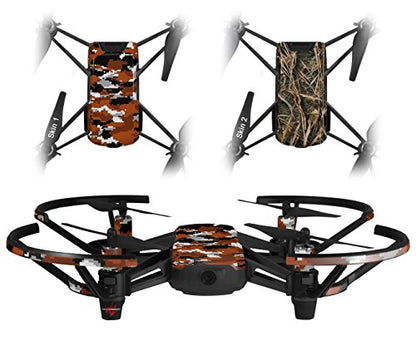 Skin Decal Wrap 2 Pack Compatible with DJI Ryze Tello WraptorCamo Digital Camo Burnt Orange Drone NOT Included