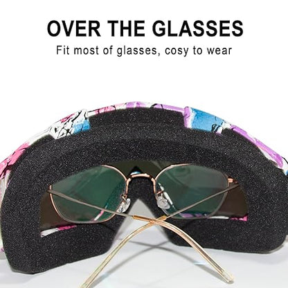 Dirt Bike Goggles Motorcycle ATV Glass Riding Four Wheeler Offroad Mx Racing Helmet Goggles - color: Pink Frame+color Pink Lens