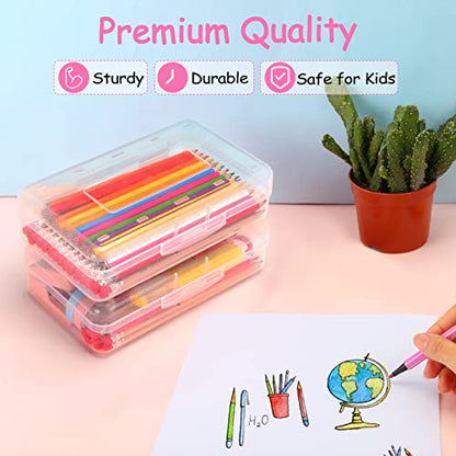 Sooez Pencil Case, Pencil box, Crayon box, Back to School Supplies - color: Clear