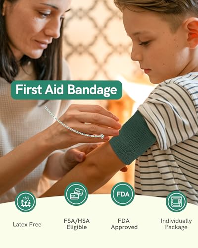 FriCARE Self Adhesive Bandage Wrap, Medical Tape in First Aid Kit - color: Hunter Green