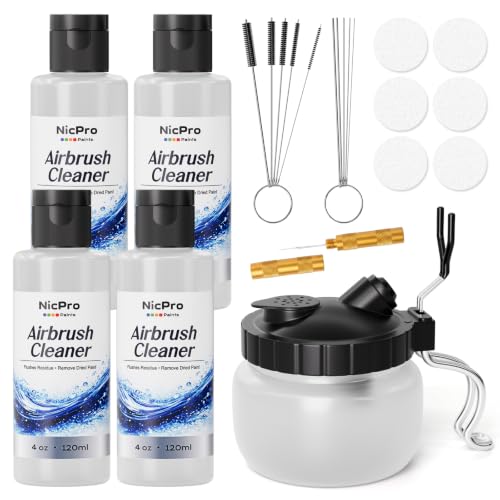 Nicpro Airbrush Cleaning Kit, 4 x 4 fl oz / 120 ml Airbrush Cleaner - size: 16 fl oz