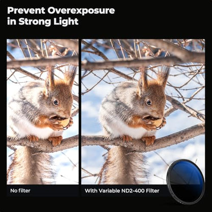 K&F CONCEPT 40.5mm Variable ND Lens Filter ND2-ND400 (1-9 Stops) Ultra Slim - size: 40.5mm