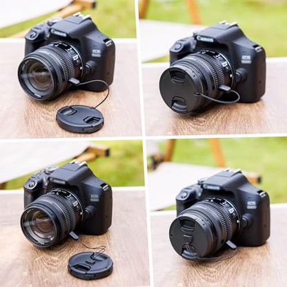 JJC 2-Pack 52mm Front Lens Cap Cover with Cap Keeper Leash for Camera Lens - size: 52mm
