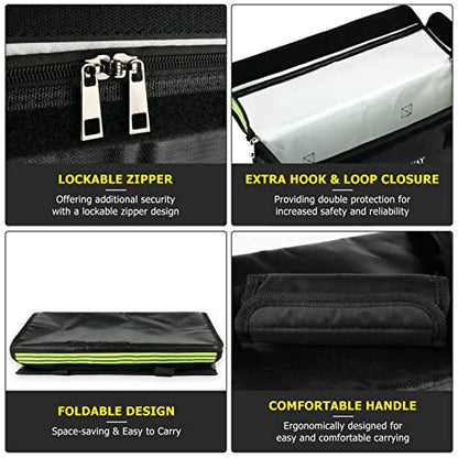 ROLOWAY Lipo Battery Bag (20 x 5 x 7.5 inch), Large Fireproof Lipo Ebike Bag with Comfortable Handle, Reflective Strip