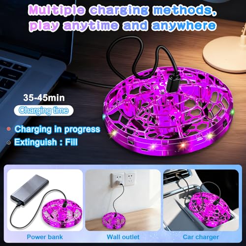 Vantexi Drone for Kids, 2026 Upgrade Hover Boomerang Drone with LED Purple