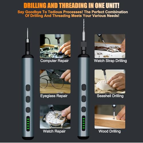 Mini Electric Screwdriver, Drilling & Screwdriver Precision Screwdriver Set - color: 76 Grey