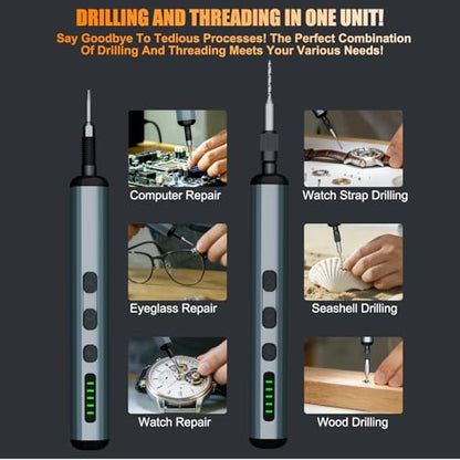 Mini Electric Screwdriver, Drilling & Screwdriver Precision Screwdriver Set - color: 76 Grey