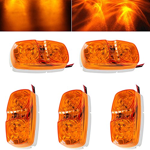 NEW SUN® Amber Trailer RV Marker Light, 10 High-intensity LED, 4x2, 5 Pcs - color: 5*Amber