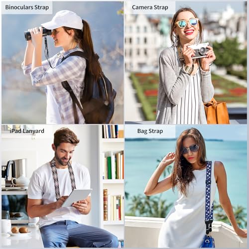 FIEIL Leopard Print Shoulder Strap, Adjustable Camera Strap with 2 Sets of Quick-Release Buckles, Comfortable Neck Strap for iPad, Tablet, Camera, Laptop, Binocular, Luggage Bag - color: Leopard Print