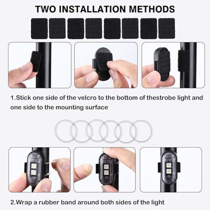 6PCS Wireless LED Lights for Car, Remote Control RGB Lights for Bike Trucks - size: 6PCS (Standard 2LEDs)