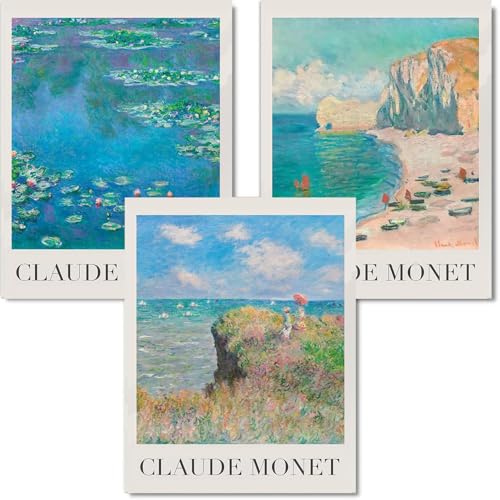 3 Pack Monet Paint by Numbers Kit for Adults Beginner (Without Frame) - color: YH03835