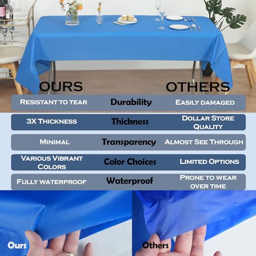 Evershine (12-Pack Heavy Duty Plastic Table Covers Tablecloth (Reusable) (Rectangle 54" X 108", White) - color: White, size: 12 PACK Rectangle 54" X 108"