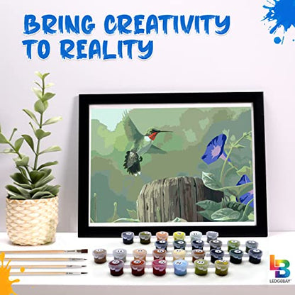 Ledgebay Paint by Numbers Kit for Adults, 16x20 Unframed Canvas - color: Hummingbird, size: 16" x 20" Unframed