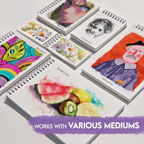 KOVIEDE 100% Cotton Watercolor Paper Pad 3.5"x5.5" (3 Pack, 30 Sheets Each) - color: Cat-3 Pack, size: 3.5"x5.5"