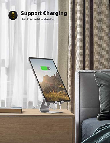 Lamicall Tablet Stand Holder for Desk - Adjustable Stand for 4-13" Tablets - color: Silver