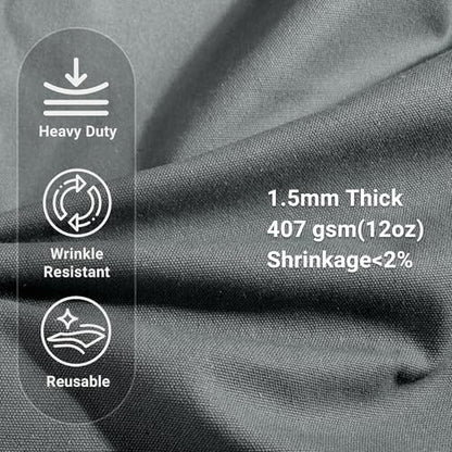 12oz Heavy Duty Cotton Canvas Fabric, Thickend Cotton Duck Cloth, 3 Yard - color: Gray, size: 3 Yards Pre-cut