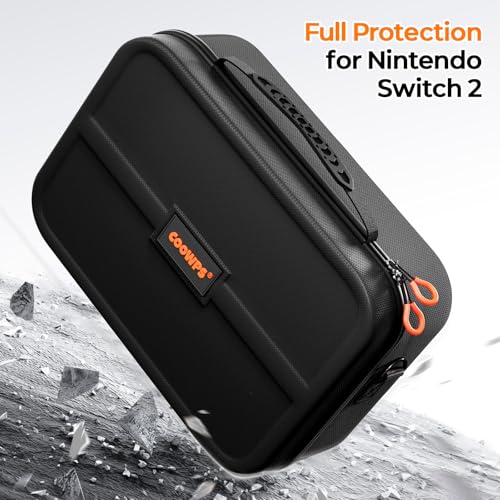 COOWPS for Nintendo Switch 2 Case, Full Protection Portable Travel Case - color: Black