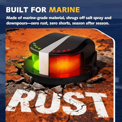 Boat Navigation Lights LED, Red and Green Marine Navigation Lights for Boats LED Waterproof IP67, 12V Bi-Color Bow Light for Boats, Pontoon, Fishing, Bass & Jon & Small Boat, Yacht - color: Black