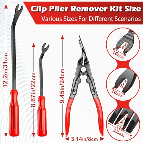 Doaho 7 Pcs Car Trim Removal Tool Kit - Red - color: Red-7 Pcs Trim Removal Tool Kit