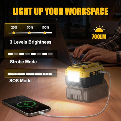 140W USB Battery Charger Compatible with DeWalt 20V Battery - color: Yellow