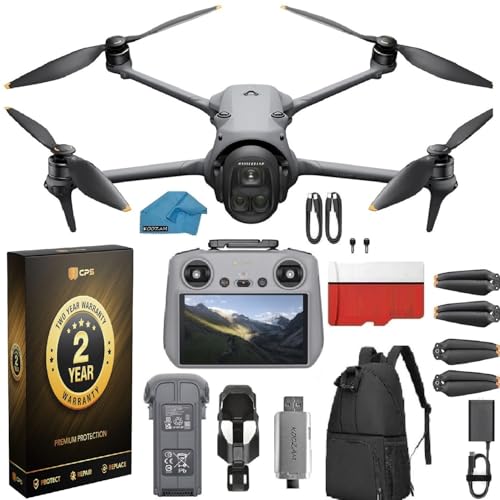 DJI Mavic 4 Pro Drone 6K60 HDR, 100MP, 51-Min Max Flight Time, 18.6-Mile Range, ActiveTrack 360, Omnidirectional Avoidance, 128GB Memory, Backpack, Landing Pad, 2 Year Warranty, Grey
