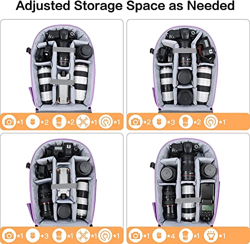 MOSISO Camera Backpack, DSLR/SLR/Mirrorless Photography Camera Bag - color: Purple