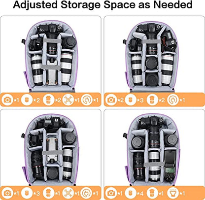 MOSISO Camera Backpack, DSLR/SLR/Mirrorless Photography Camera Bag - color: Purple