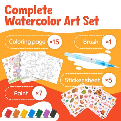 JoyCat Mix & Match Paint with Water Coloring Books with Stickers (Animals) - style: Animals