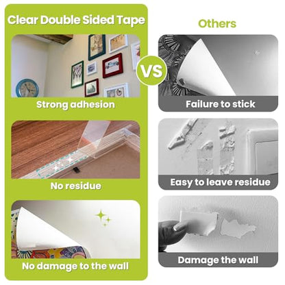 Double Sided Mounting Tape Heavy Duty, Damage Free, 1'' x 16.5 FT - size: 1in x 16.5ft