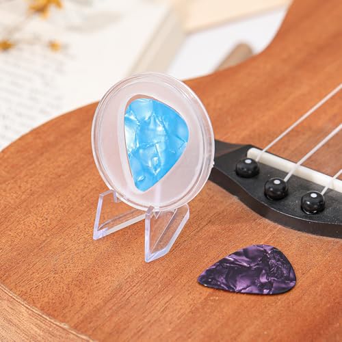 Funnymoom 1 Pcs Guitar Pick Display Case Acrylic with Stand, Clear - color: Clear