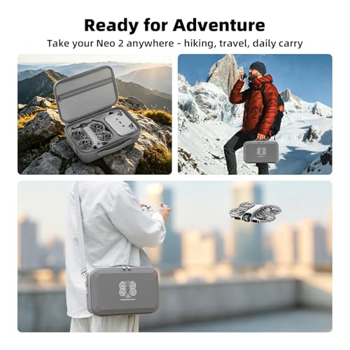 BRDRC Carrying Case for DJI Neo 2, Portable Protective Storage Bag with Shoulder for DJI Neo 2 Fly More Combo Accessories, for RC-N3 Remote Controller Drone Battery Charging Hub