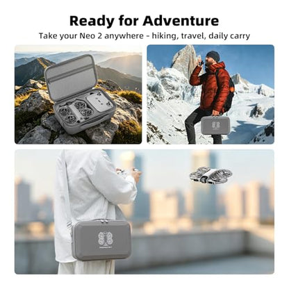 BRDRC Carrying Case for DJI Neo 2, Portable Protective Storage Bag with Shoulder for DJI Neo 2 Fly More Combo Accessories, for RC-N3 Remote Controller Drone Battery Charging Hub