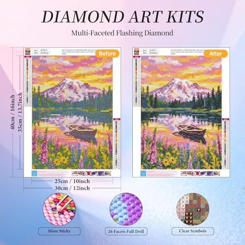Diamond Art Kits for Adults, Sunset Diamond Painting Kit, 12 x 16 Inch - color: CYDP1P05
