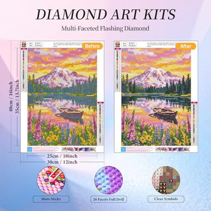 Diamond Art Kits for Adults, Sunset Diamond Painting Kit, 12 x 16 Inch - color: CYDP1P05